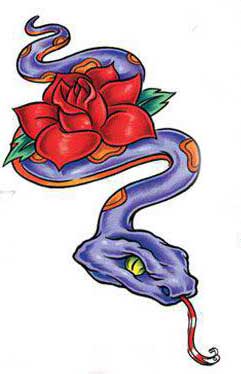 змея с розой